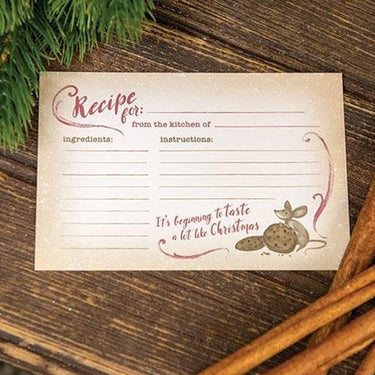 24 Pkg Mouse Christmas Recipe Cards - The Fox Decor